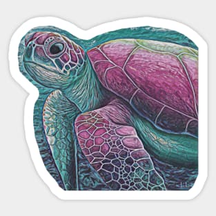 Sea turtle artwork Sticker